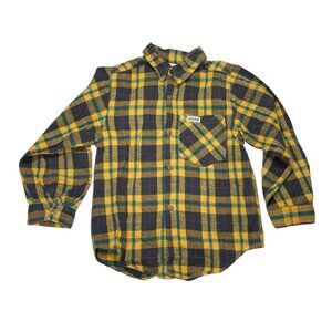 Vintage 90s GUESS Toddler Flannel Plaid Shirt LS Buttons Logo USA Made Size XL